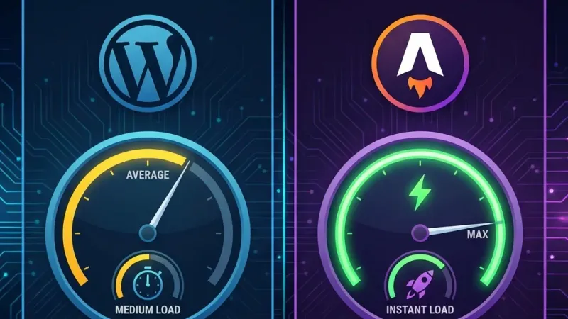 Side-by-side analysis of WordPress and Astro performance for Perth hospitality websites, focusing on Core Web Vitals.