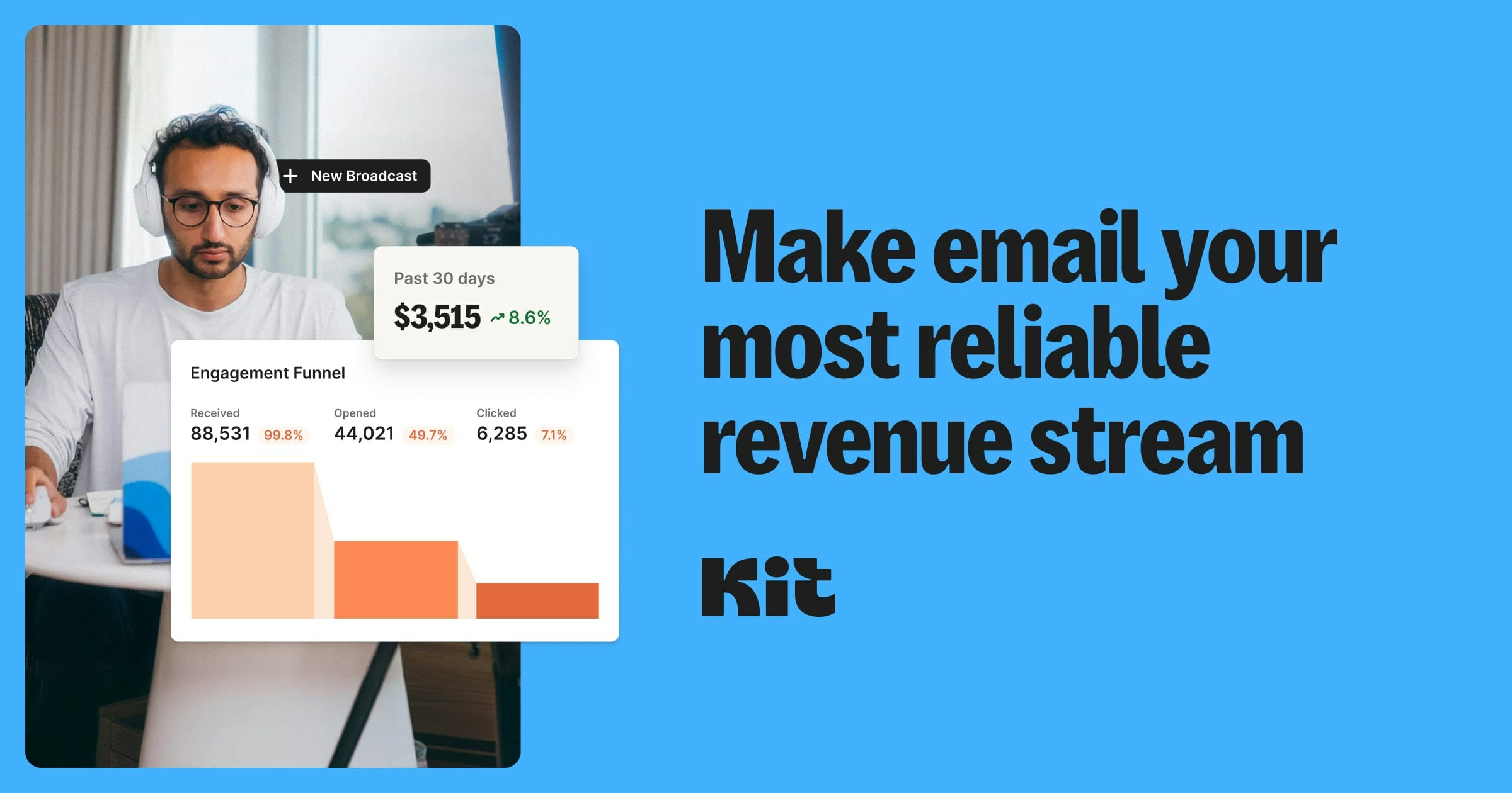 Templates for email marketing campaigns designed for creators using Kit ESP.