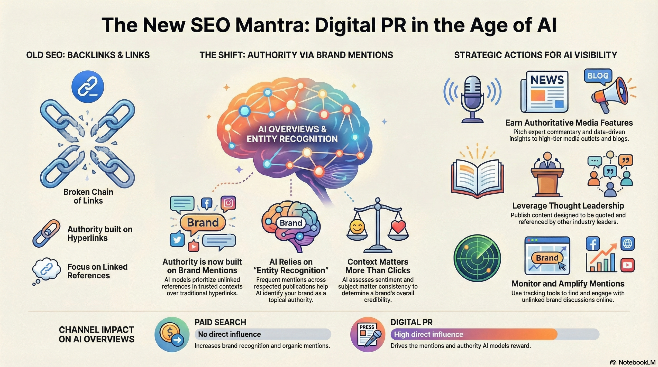 Overview of digital PR strategies and their impact on SEO in the context of AI advancements.