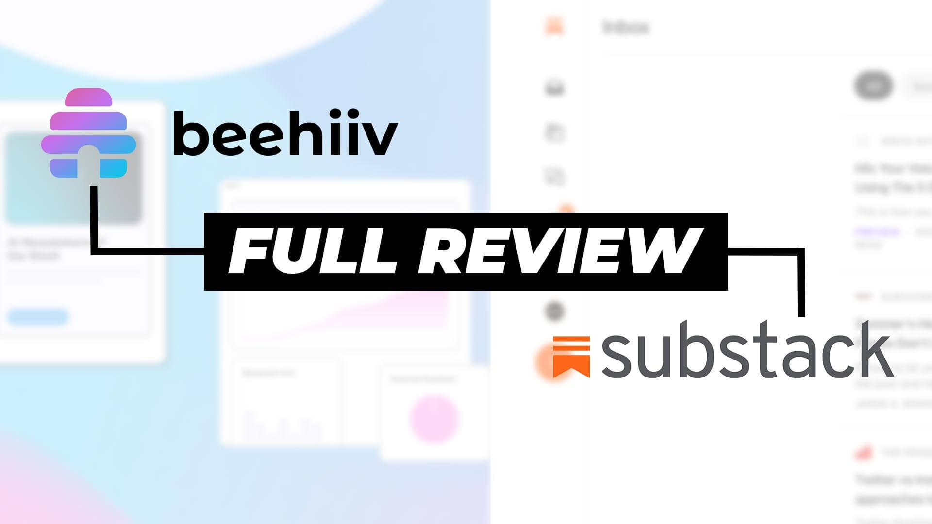 User interface screenshot comparing Beehiiv and Substack for newsletter management.
