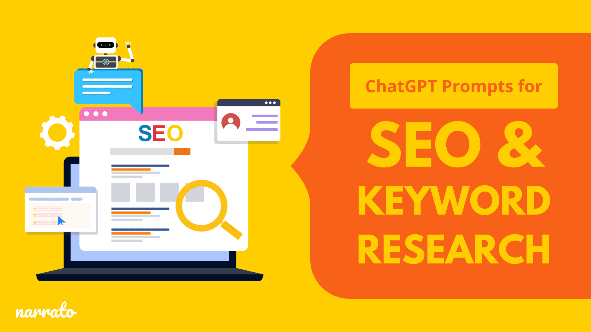 An overview of 30+ ChatGPT prompts for effective SEO and keyword research strategies.