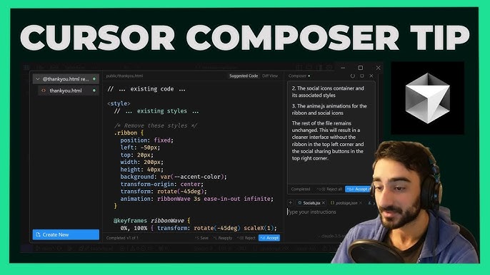 Automation dashboard with AI-generated outputs for Cursor Composer vs Chat