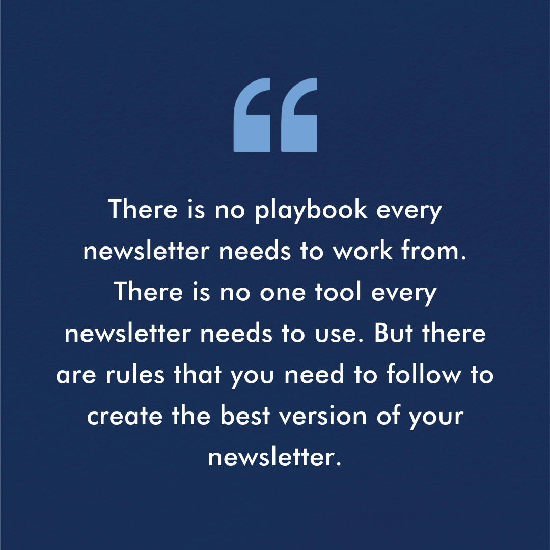 A checklist of 25 rules for running a successful newsletter, emphasizing best practices for niche creators.