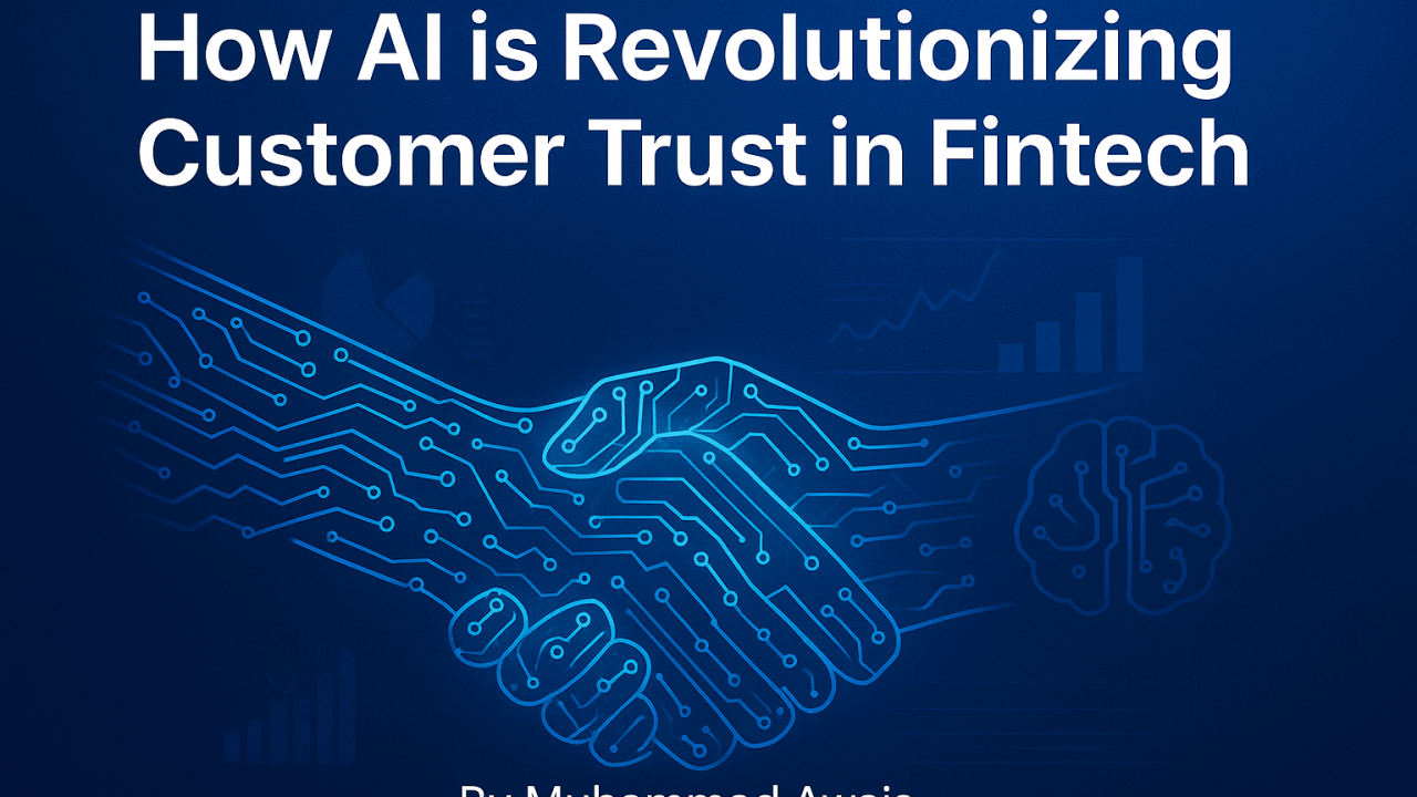 A customer interacting with AI technology in a fintech setting, emphasizing trust.