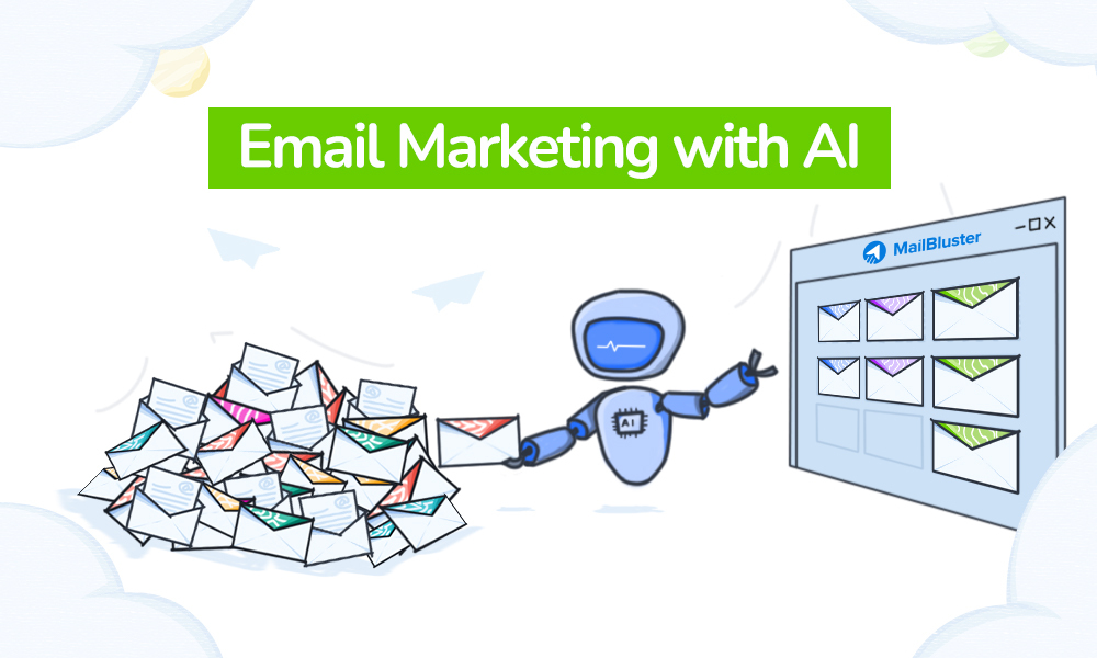 Newsletter performance chart and send schedule for Use AI for Email Marketing
